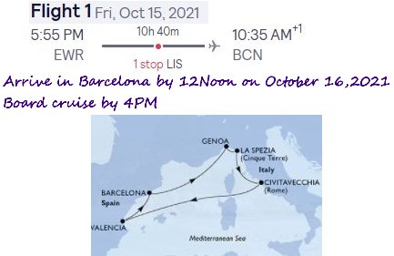 barcelona tour 2021 /Cruise  Day 1